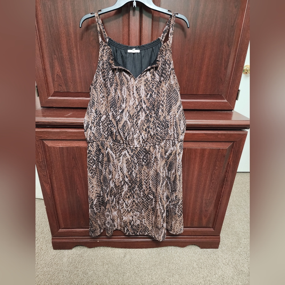 Snake Print Sleeveless Dress